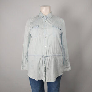 Light Blue Button Down Shirt for Women